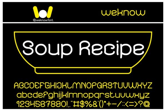 Soup Recipe Font for Handmade Creations